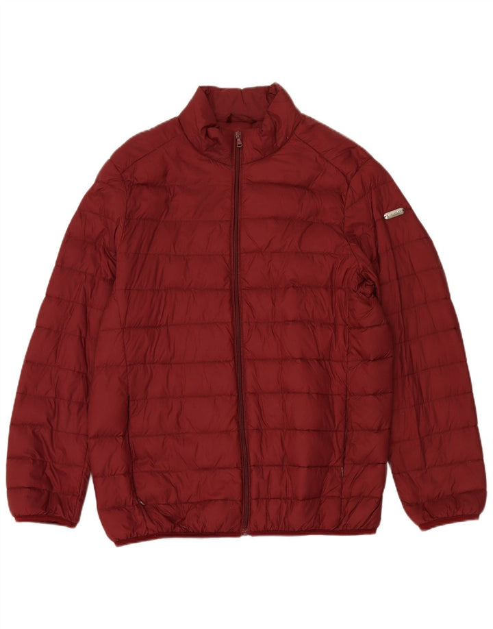 TRUSSARDI Mens Padded Jacket UK 44 2XL Red Nylon