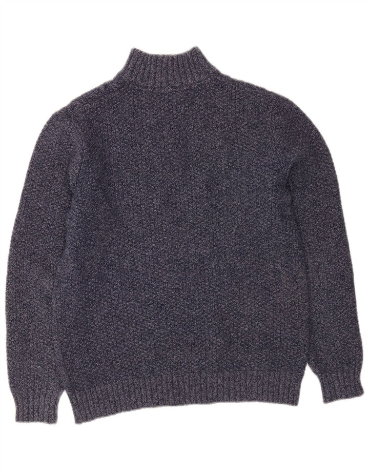Crew Clothing Pull à col boutonné pour homme Petit bleu marine moucheté