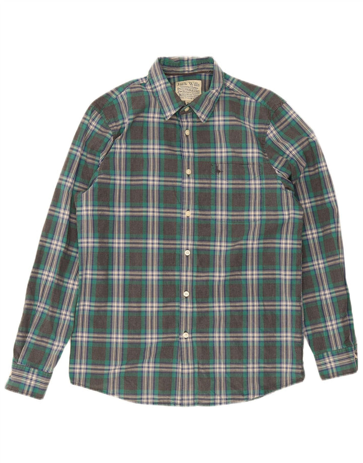 Jack Wills Chemise homme en coton à carreaux vert moyen