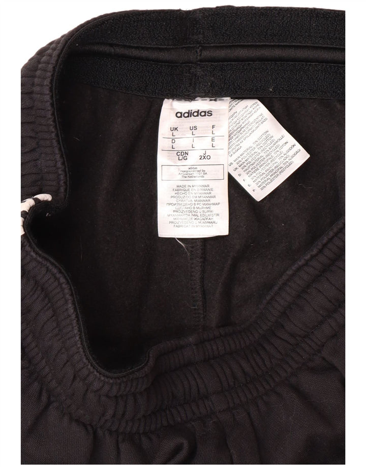 ADIDAS Pantalon de survêtement pour femme UK 14 Large Noir Coton