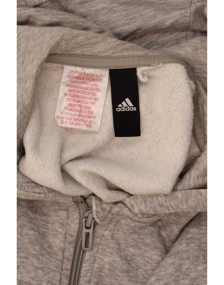 Adidas Pull à capuche zippé pour homme Gris moyen moucheté