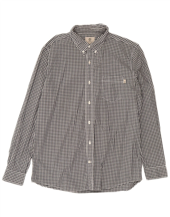 Timberland Chemise Regular Fit Homme Grand Coton Vichy Bleu Marine