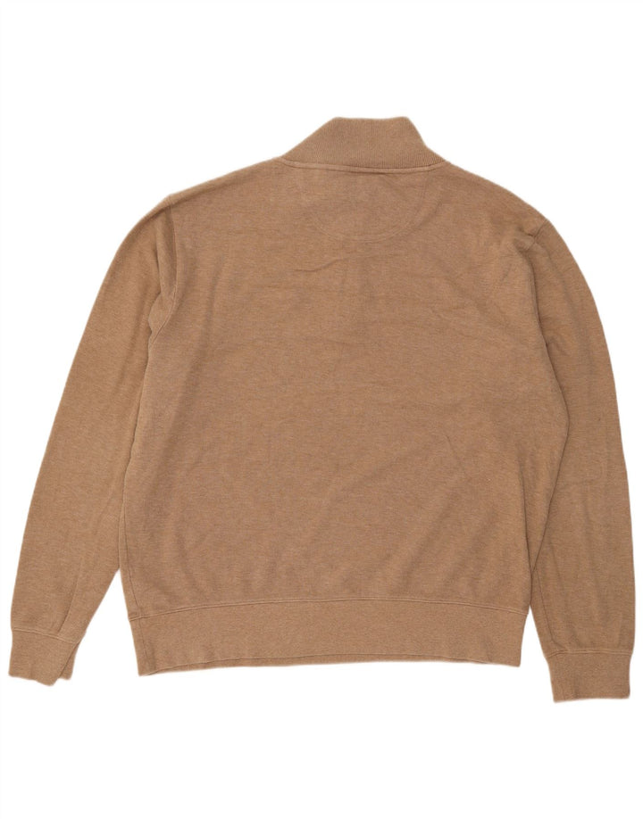 Gant Pull col zippé pour homme 3XL Beige Coton