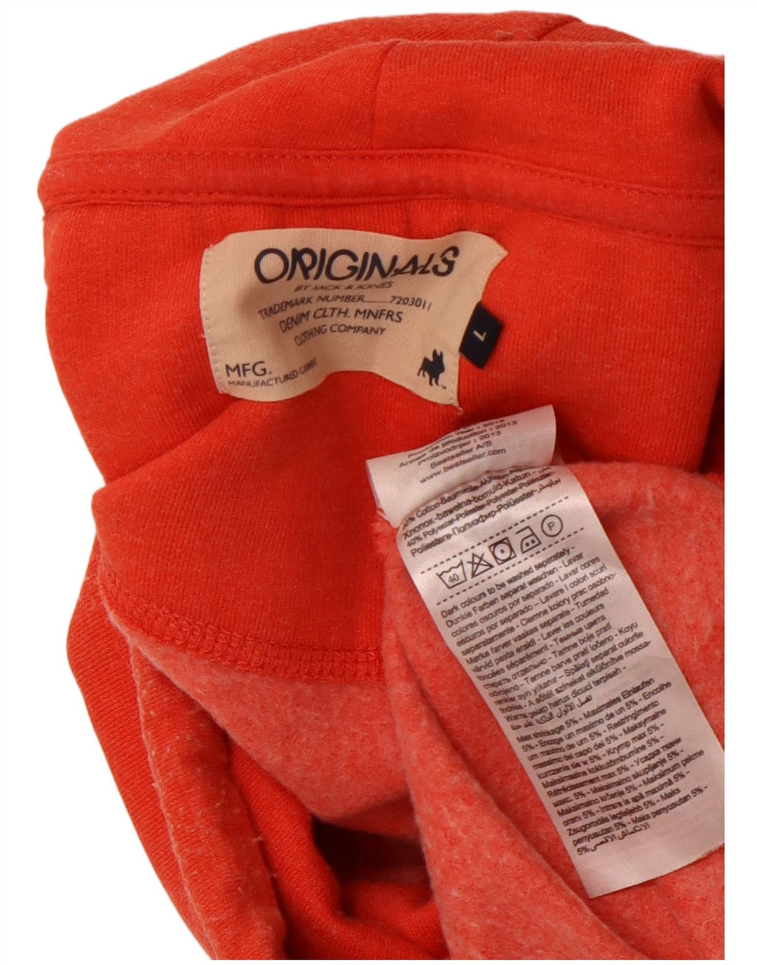 JACK & JONES Sweat-shirt à col roulé pour hommes, grand coton orange