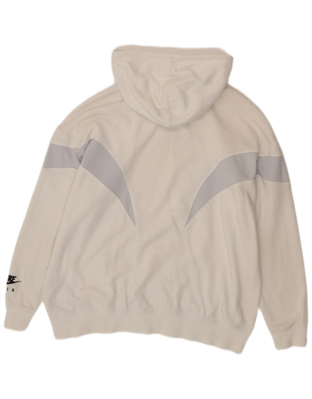 NIKE Pull à capuche surdimensionné Air pour femme UK 14 Medium Off White Colourblock