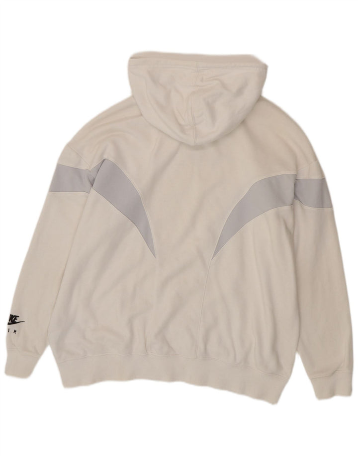 NIKE Pull à capuche surdimensionné Air pour femme UK 14 Medium Off White Colourblock