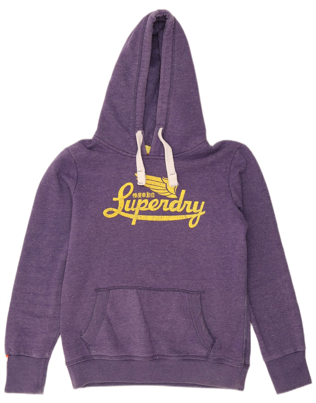 SUPERDRY Pull à capuche graphique pour femme UK 14 Large Violet Coton