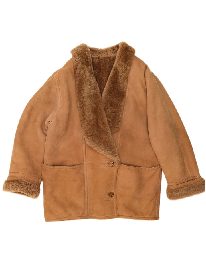 Christia Veste en peau de mouton pour femme UK 20 2XL Beige