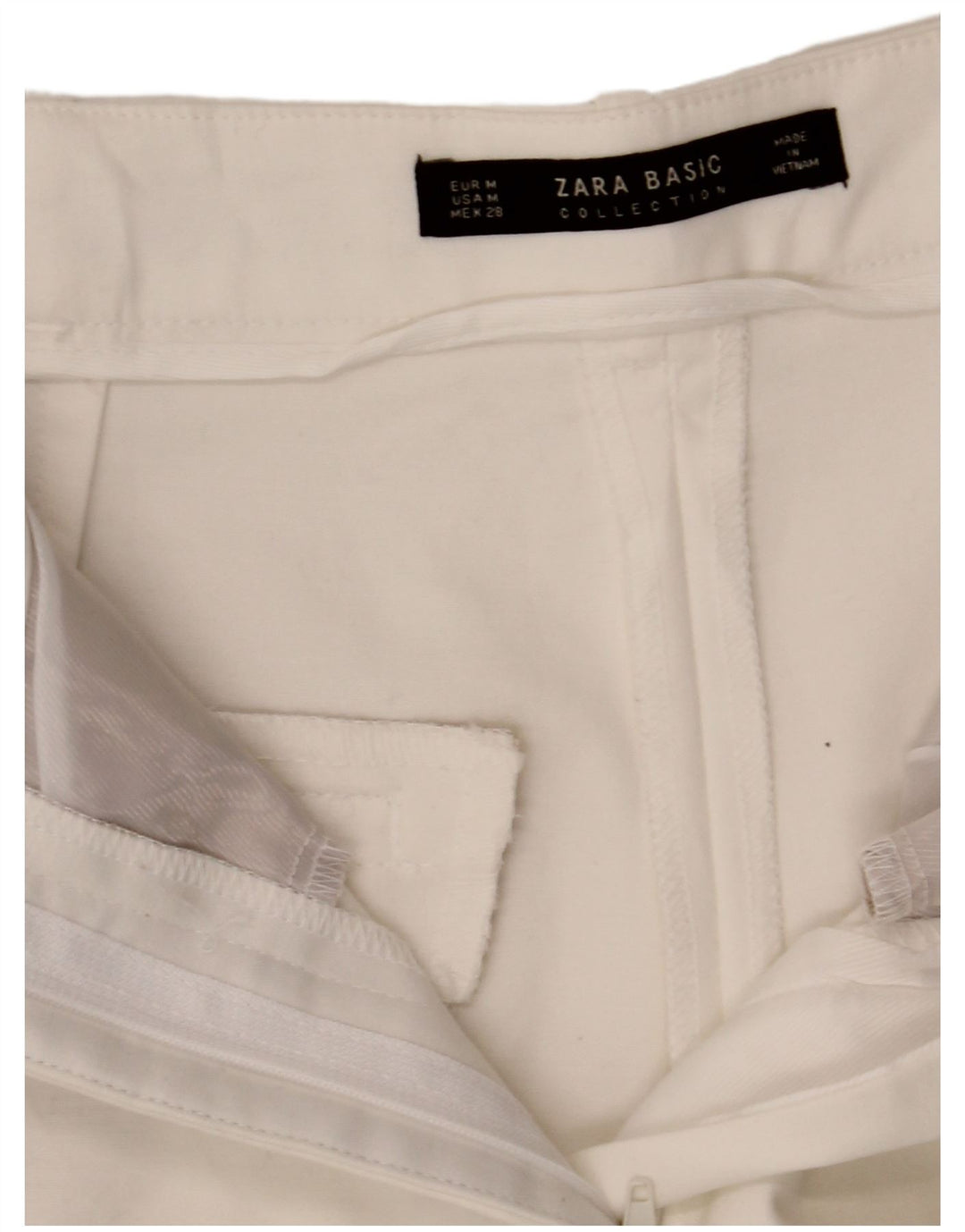 Zara Short Chino Taille Haute Femme Medium W28 Blanc