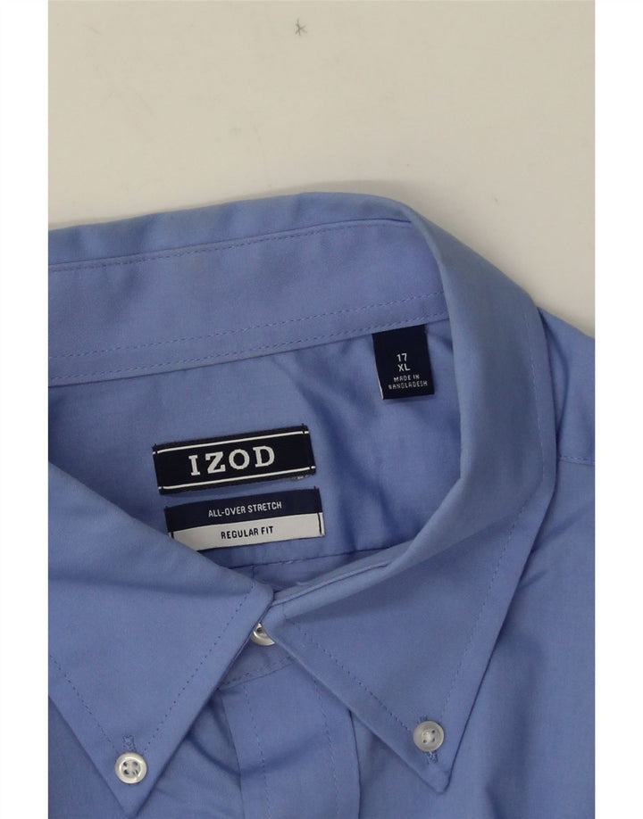 IZOD Chemise à manches courtes pour homme, coupe régulière, taille 17 XL, bleu
