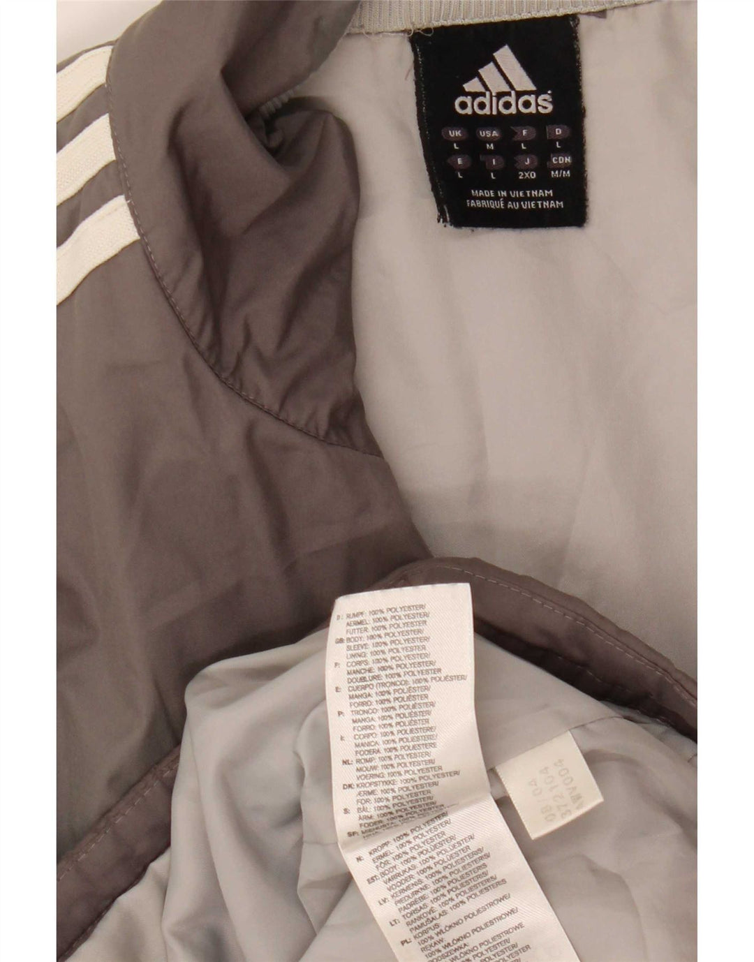 Adidas Veste rembourrée pour homme UK 40 Large Gris Colorblock Polyester