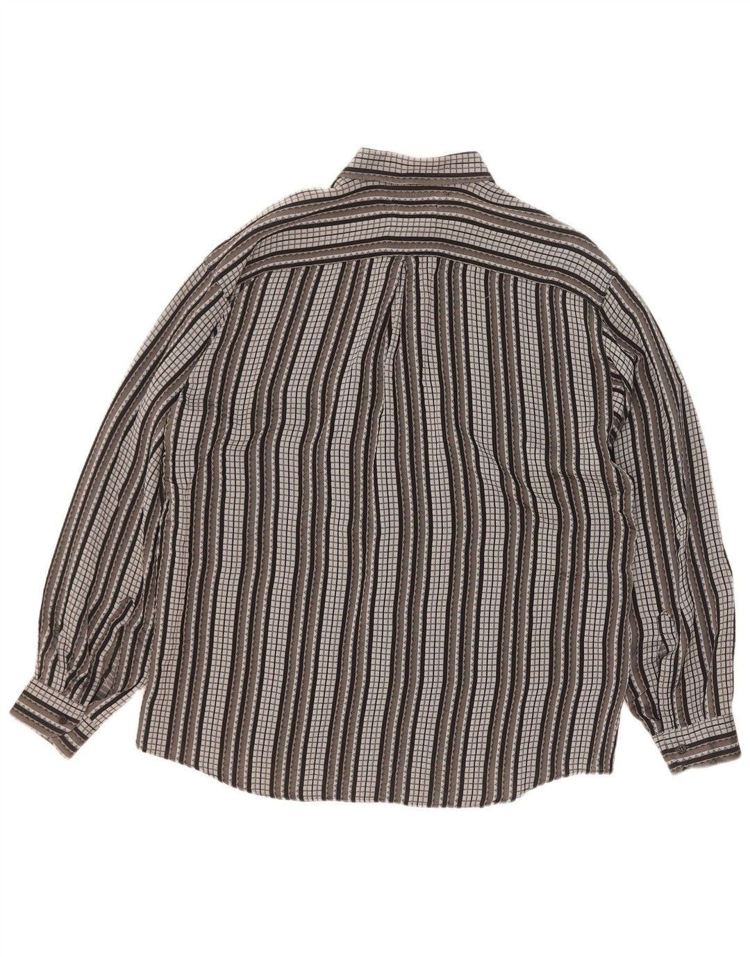 Chemise Homme Vintage Grand Acétate Rayé Gris