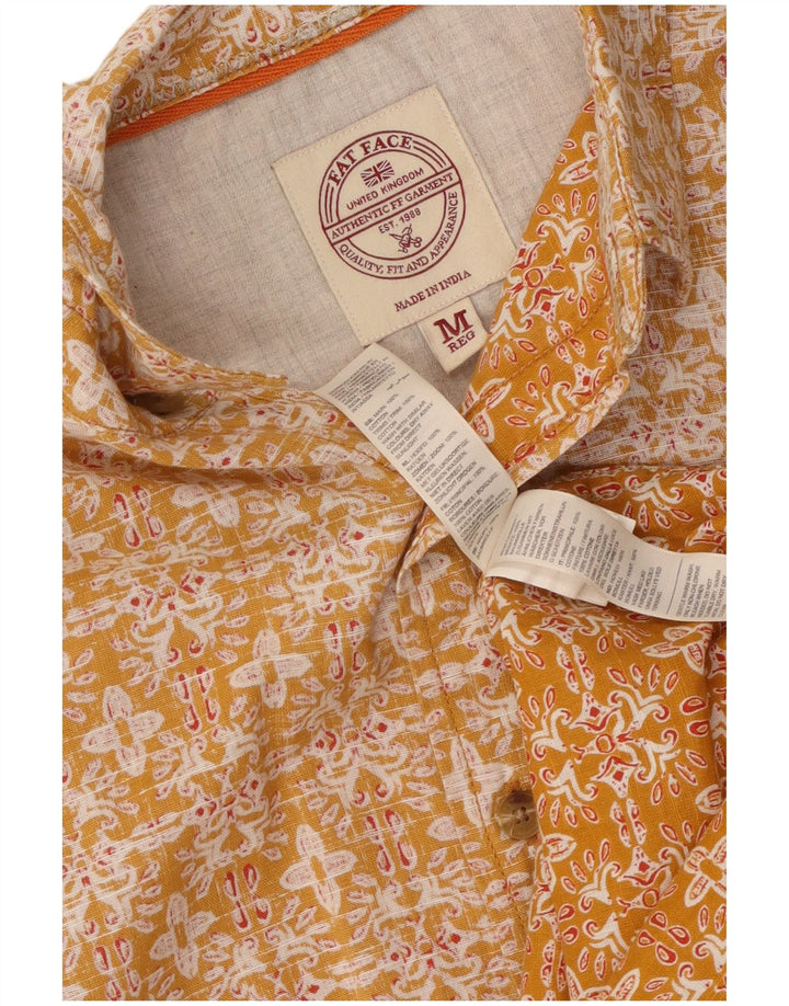 Chemise à Manches Courtes Homme Fat Face Coton Floral Orange Moyen