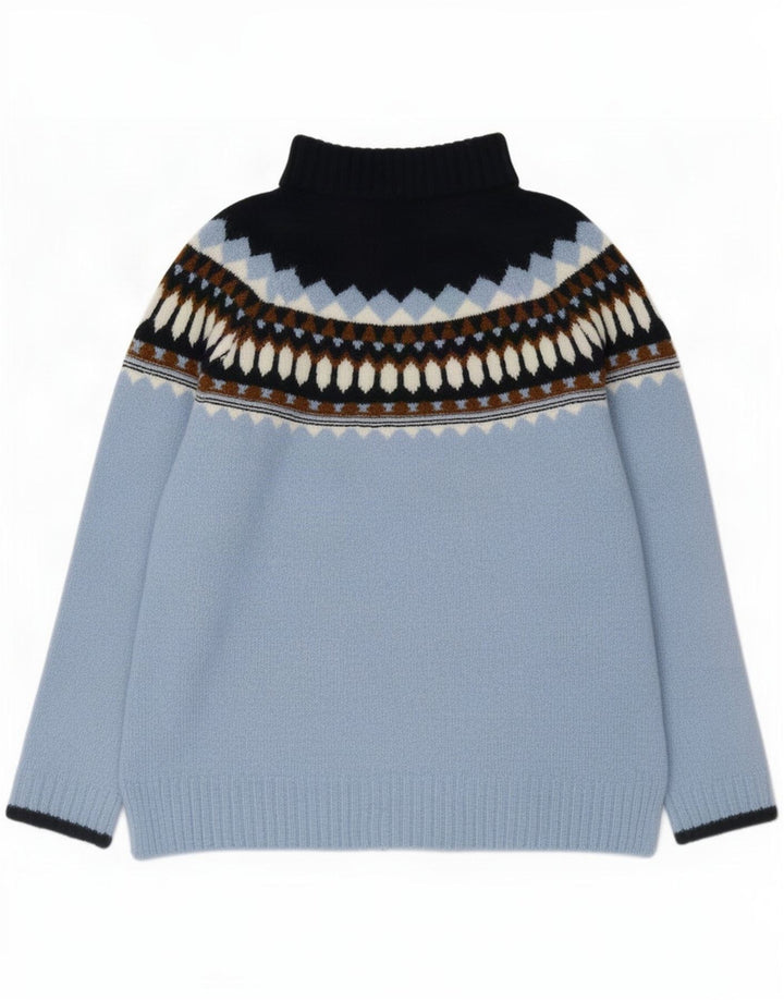 Marks & Spencer Pull col roulé pour femme UK 14 Bleu moyen géométrique