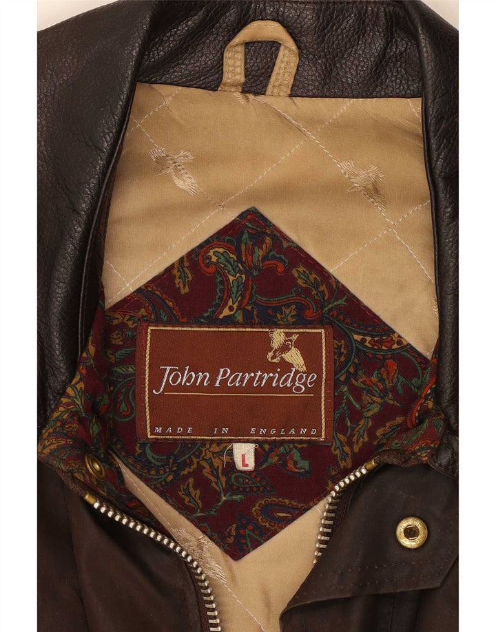 John Partridge Veste en coton ciré pour homme UK 40 Large Marron