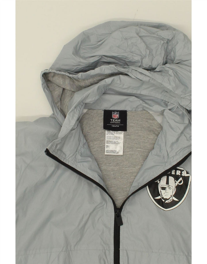 NFL Boys Graphic Hooded Rain Jacket 7-8 Years Blue Colourblock Nylon Vintage NFL and Second-Hand NFL from Messina Hembry 