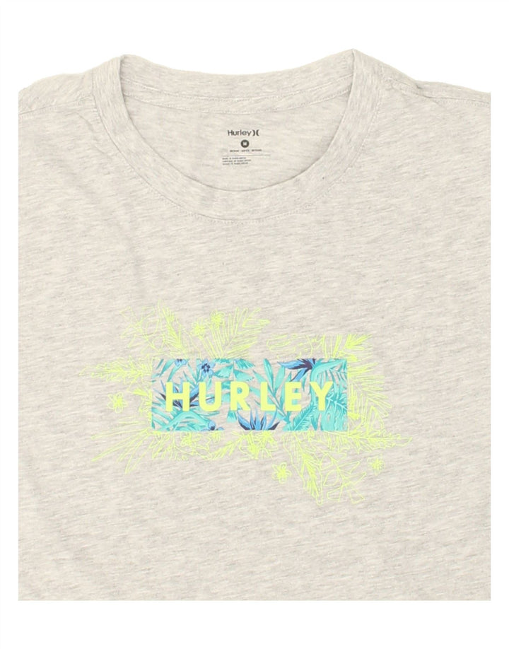 HURLEY Mens Graphic T-Shirt Top Medium Grey Cotton Vintage Hurley and Second-Hand Hurley from Messina Hembry 