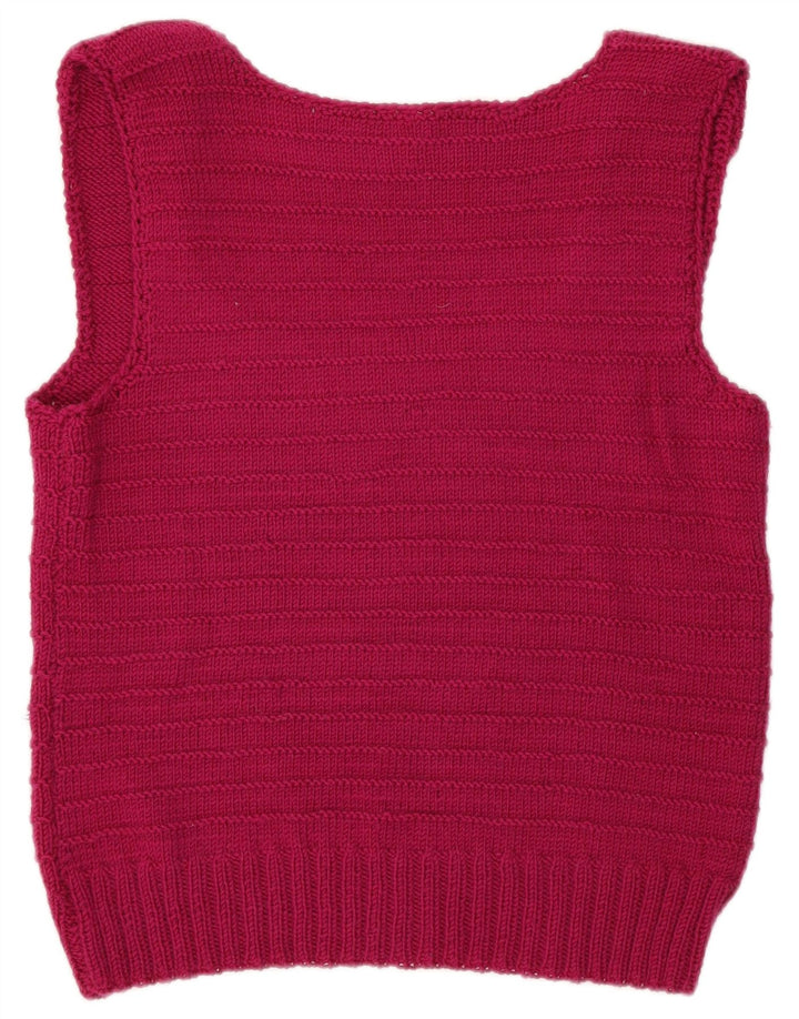 vintage Womens Vest Débardeur UK 14 Rose Moyen