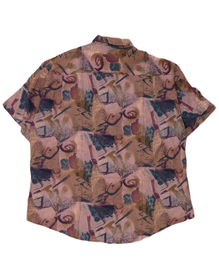 Chemise à manches courtes pour hommes à motif abstrait en noix de coco 2XL violet tropical