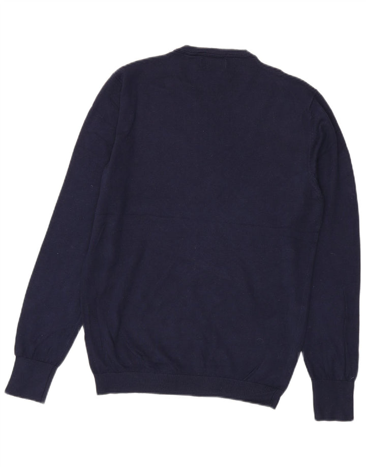 ZARA Mens Crew Neck Jumper Sweater Small Navy Blue