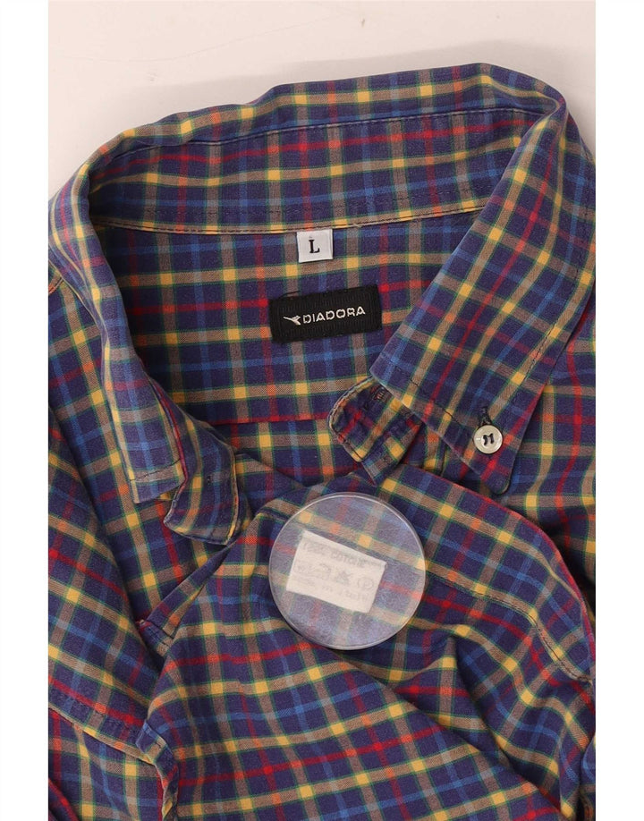Diadora Chemise Homme Grand Carreau Multicolore Coton