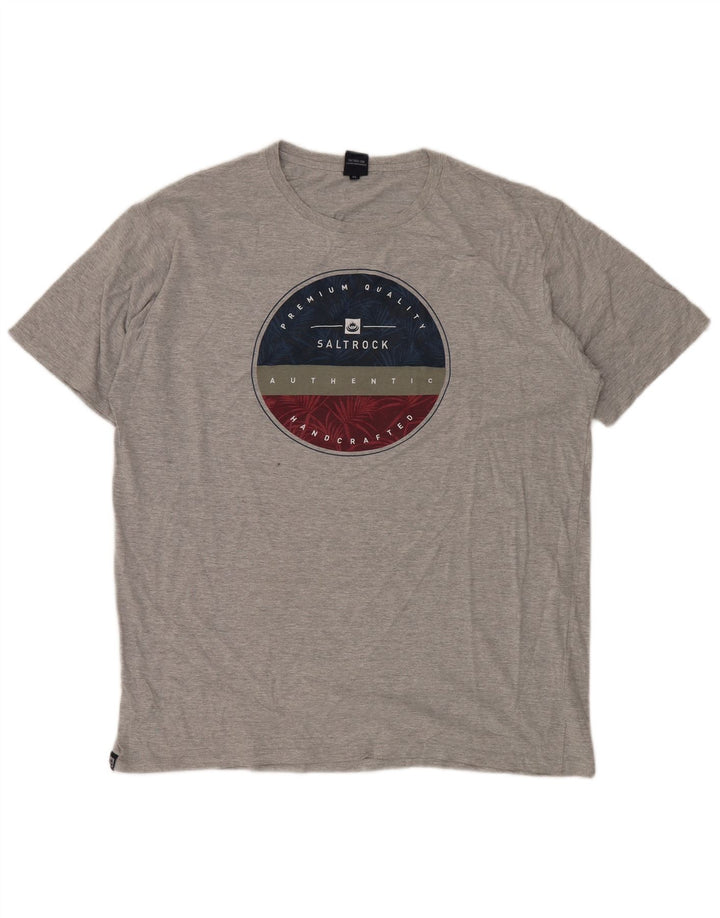 SALTROCK T-Shirt Graphique Homme Top XL Gris Coton