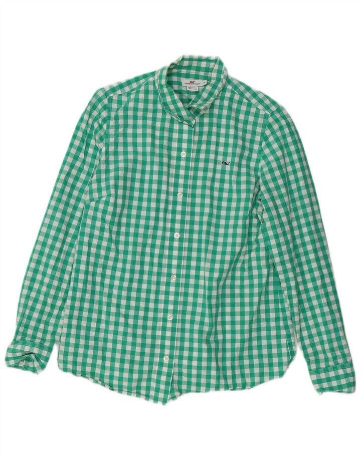 VINEYARD VINES Chemise Femme US 6 Coton Vichy Vert Moyen