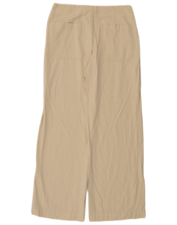 Zara Pantalon Chino Large Femme Moyen W28 L31 Beige Viscose