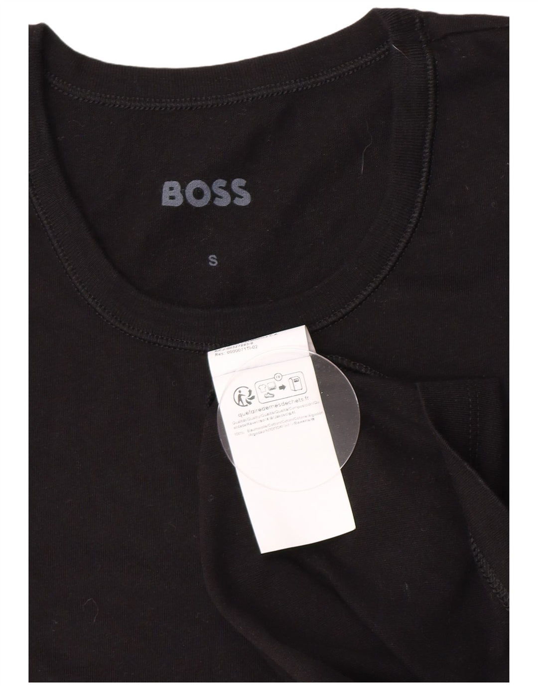 Hugo Boss Hommes T-Shirt Top Petit Noir Coton
