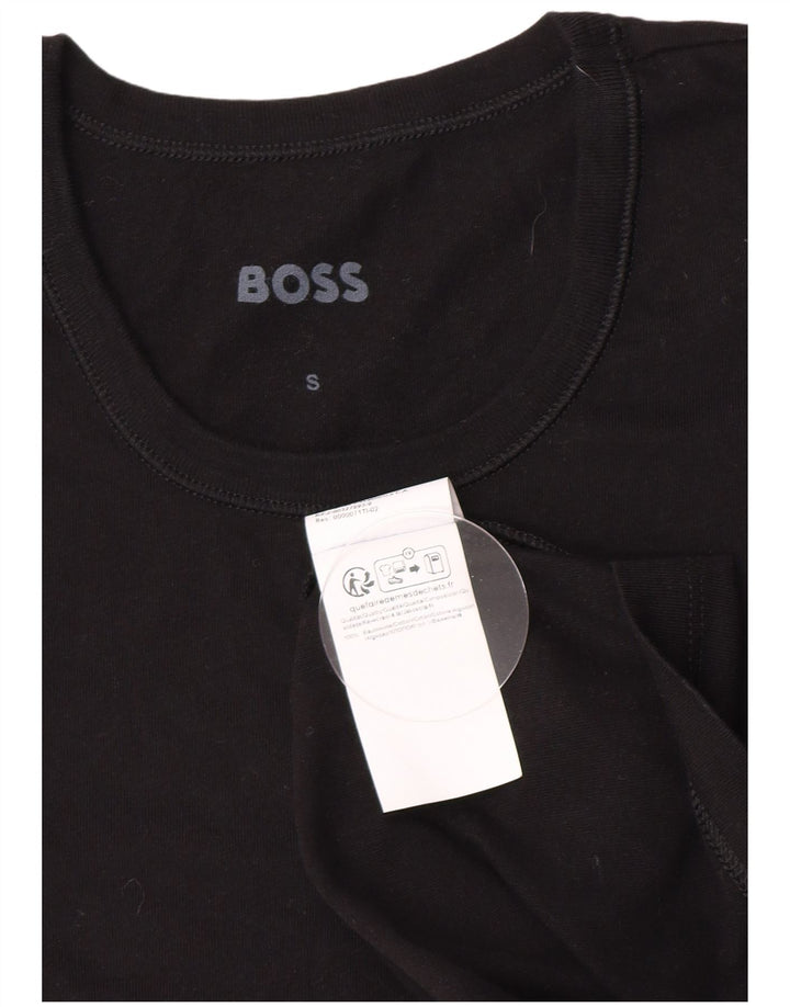 Hugo Boss Hommes T-Shirt Top Petit Noir Coton