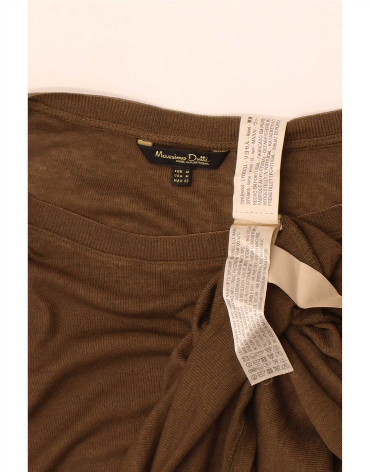 Massimo Dutti Pull col bateau pour femme UK 14 Kaki Lyocell moyen