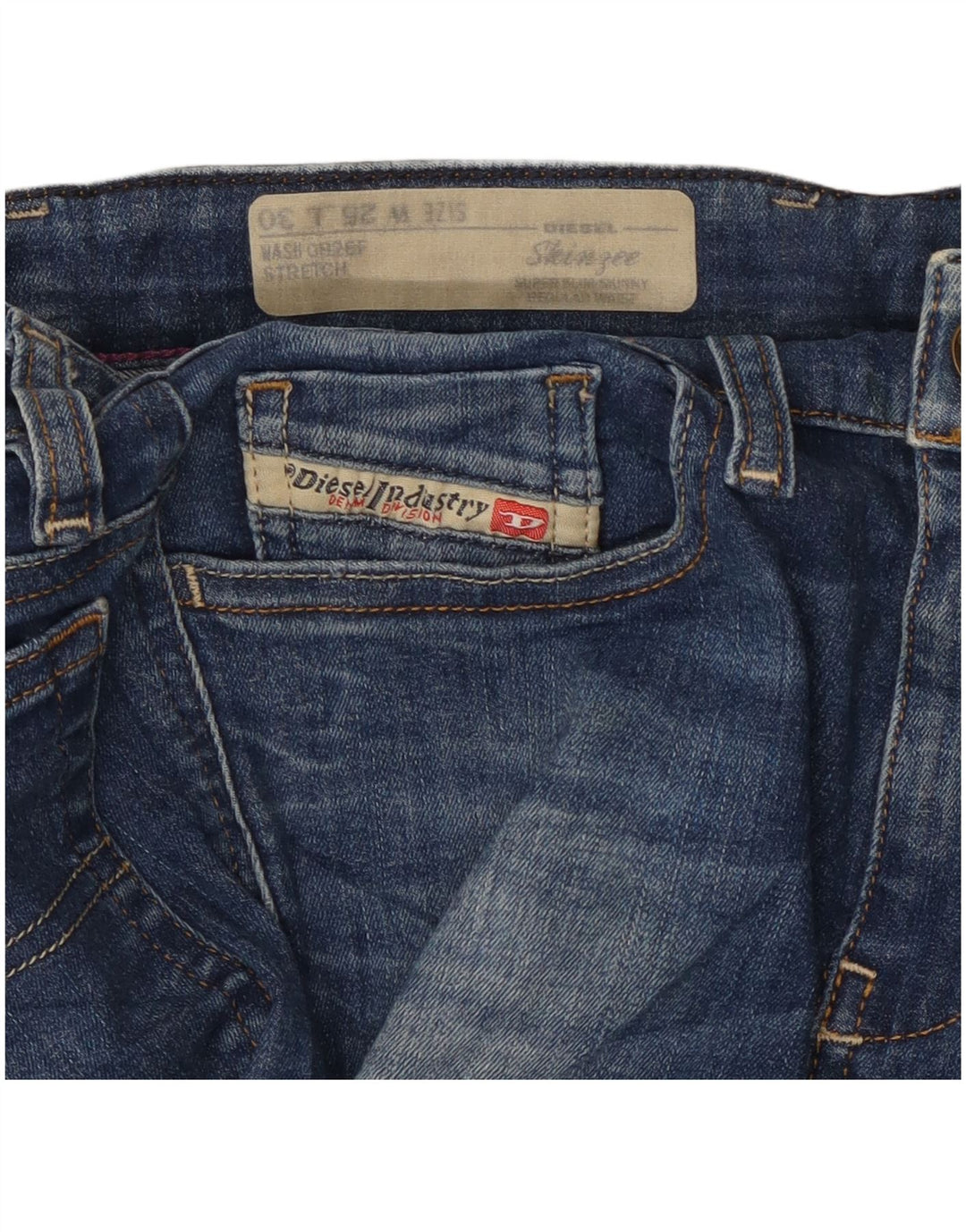 DIESEL Skinzee Jean skinny super slim taille basse pour femme W25 L27 Bleu