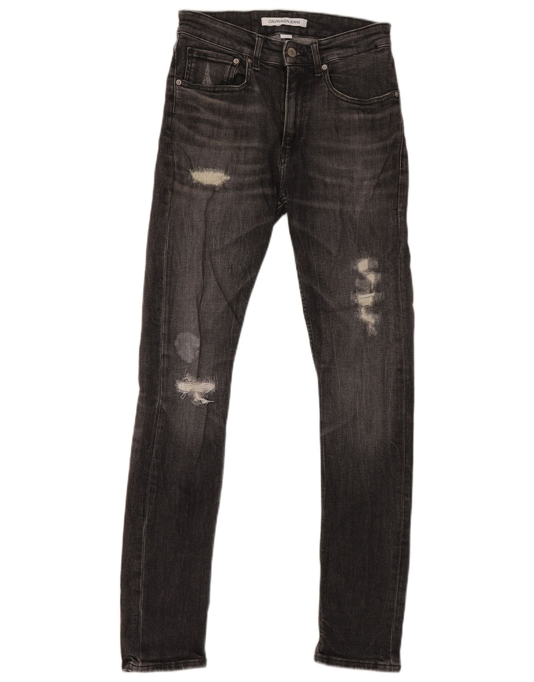 Calvin Klein Jean skinny effet vieilli W29 L32 pour homme en coton noir