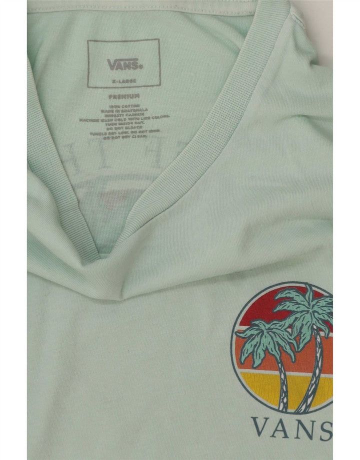 Vans T-Shirt Graphique Homme Top XL Coton Turquoise