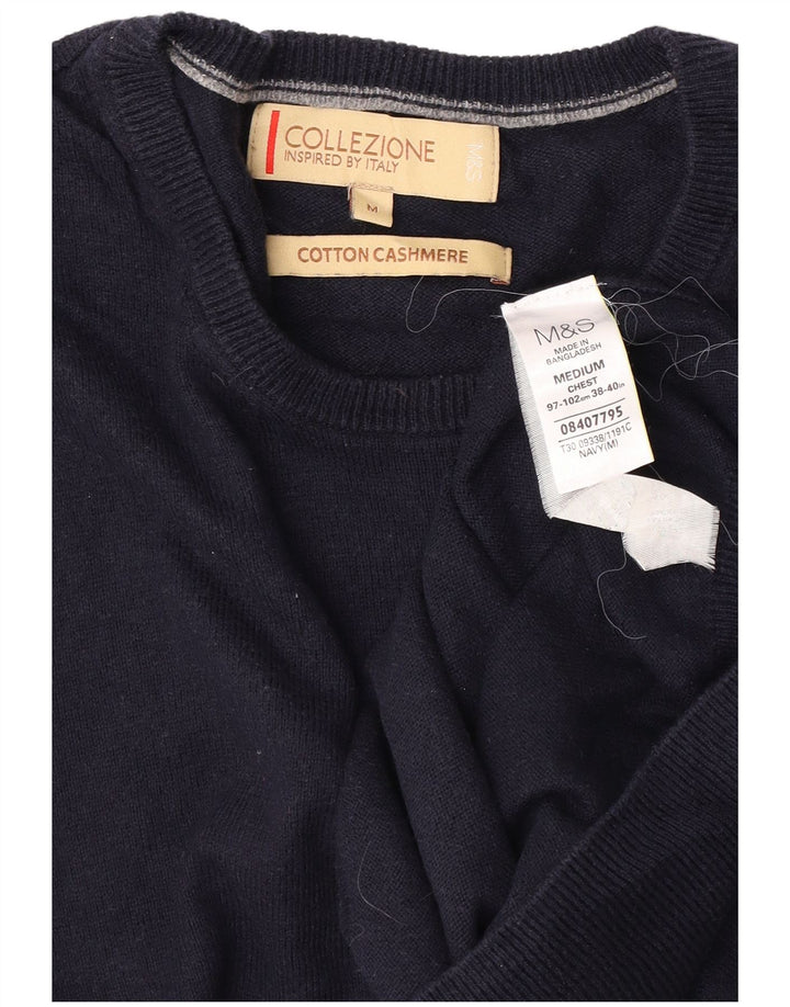 Marks & Spencer Pull col rond homme bleu marine moyen coton