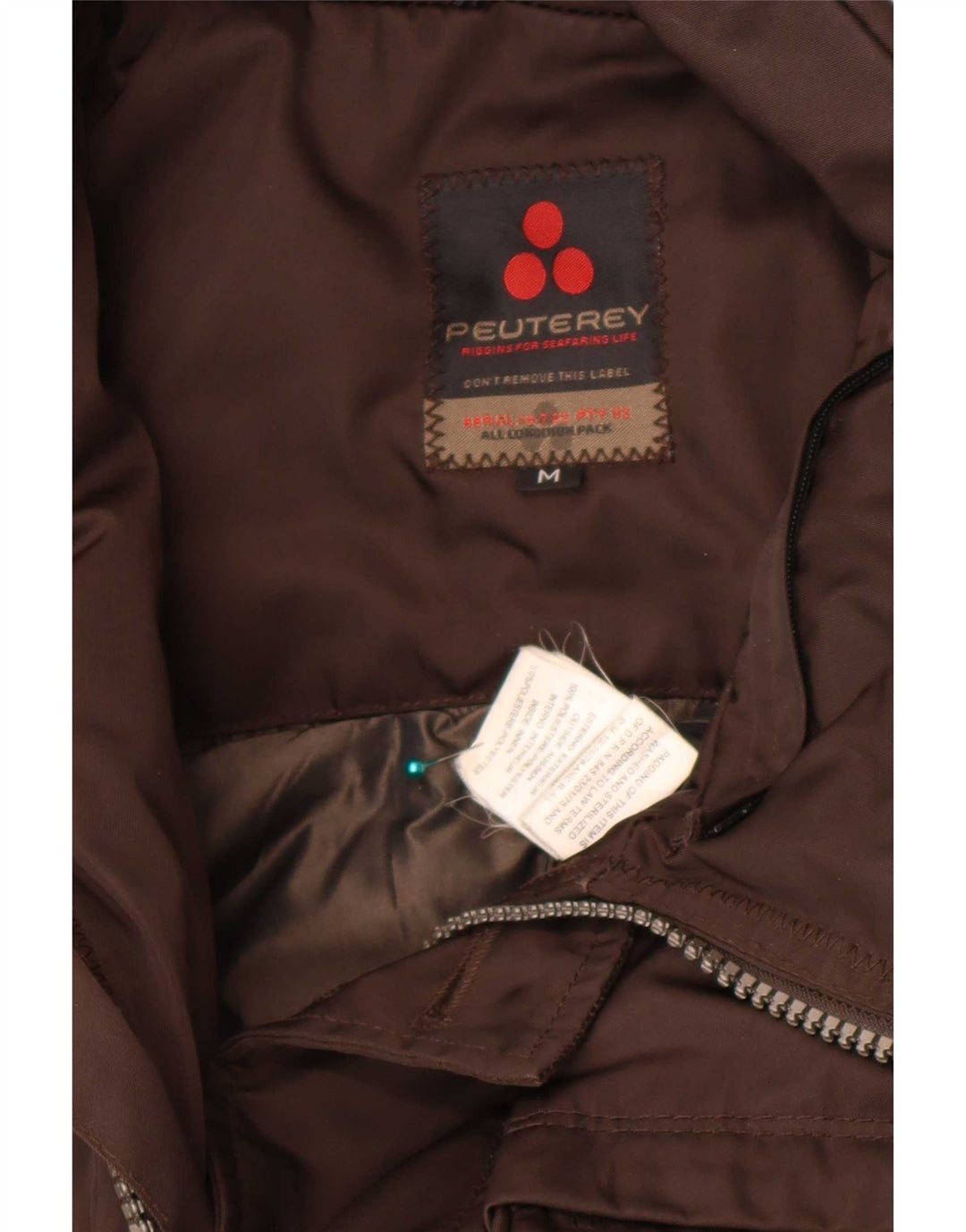 PEUTEREY Veste Parka Homme UK 38 Marron Moyen Polyester