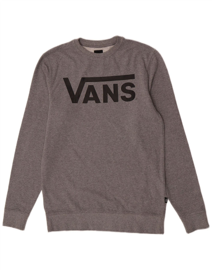 Vans Sweat-shirt graphique pour hommes, petit, gris, coton
