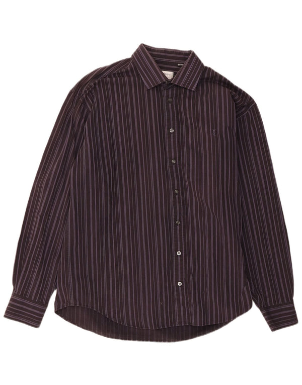 Yves Saint Laurent Chemise Homme XL Coton Rayé Violet