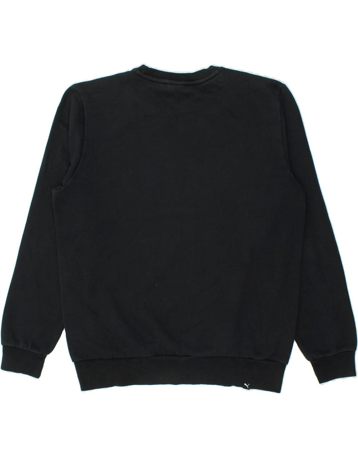 PUMA Mens Sweatshirt Jumper Medium Black Cotton | Vintage Puma | Thrift | Second-Hand Puma | Used Clothing | Messina Hembry 