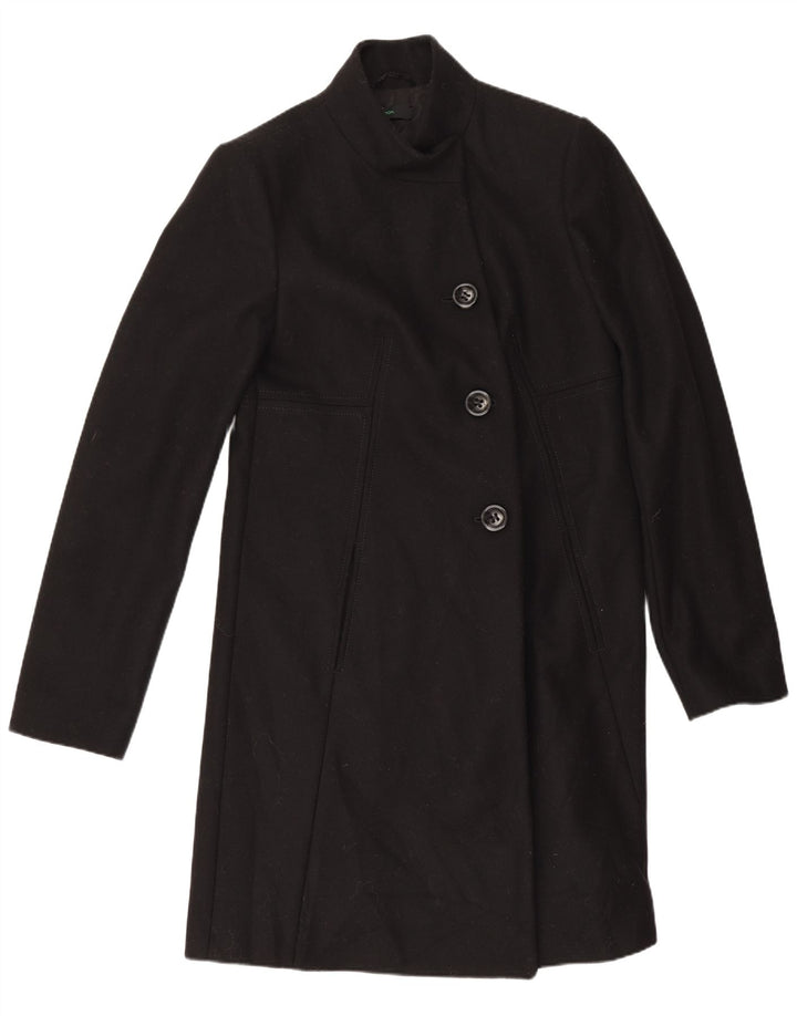 Benetton Pardessus Femme IT 42 Laine Noir Moyen