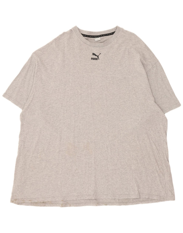 Puma T-shirt surdimensionné pour femme UK 18 XL Coton moucheté gris