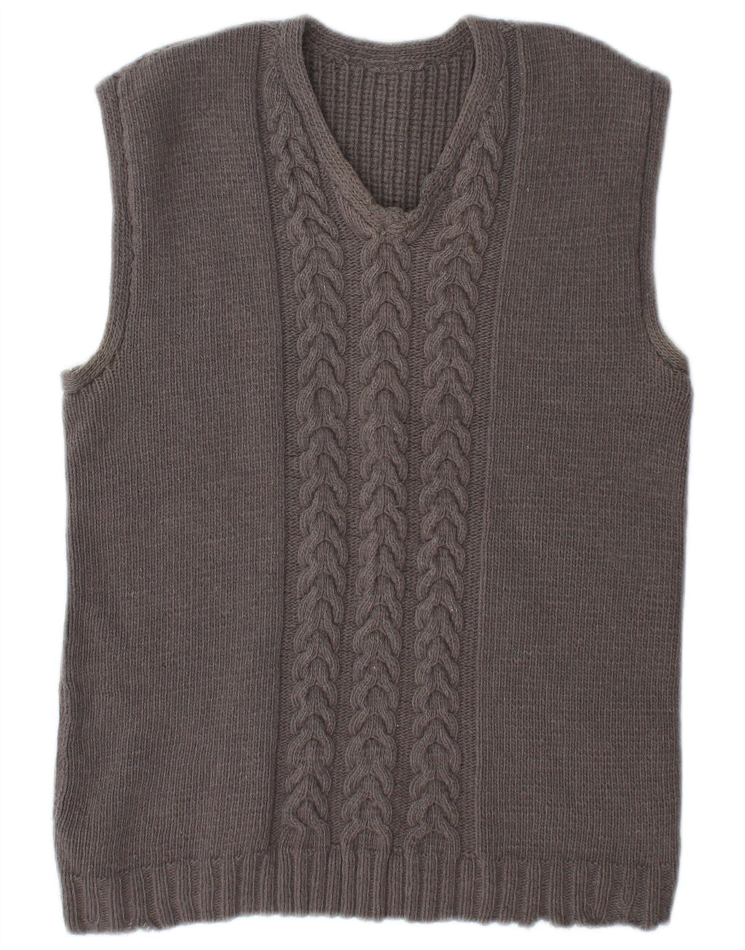 vintage Womens Vest Débardeur UK 14 Gris Moyen