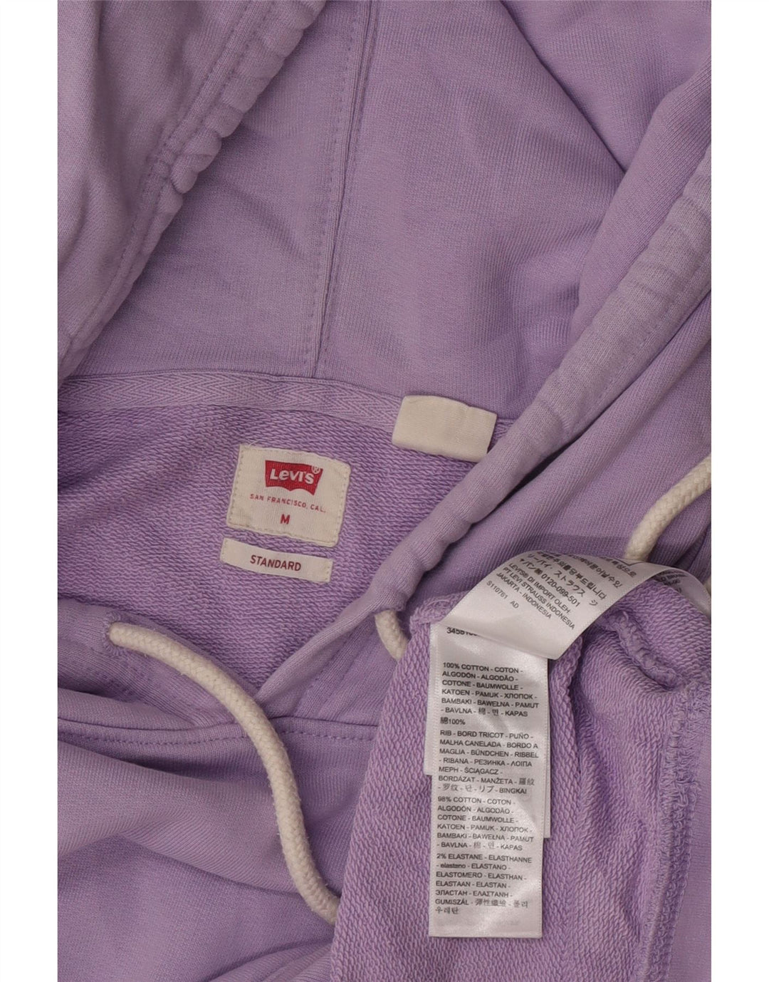 Levi's Pull à Capuche Standard Homme Violet Moyen Coton