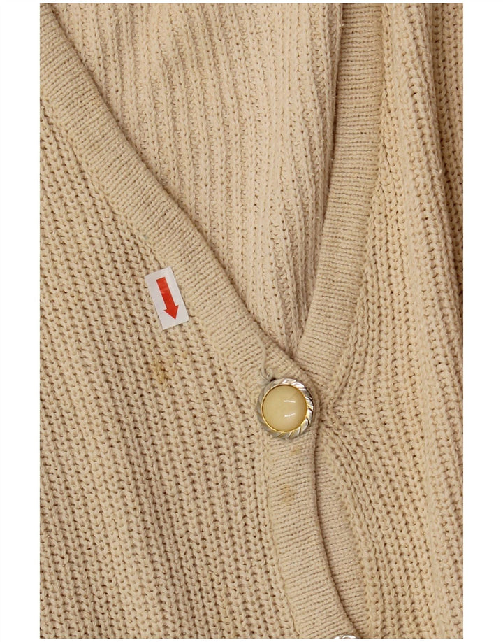 VINTAGE Pull cardigan surdimensionné pour femme EU 46/48 XL Blanc cassé