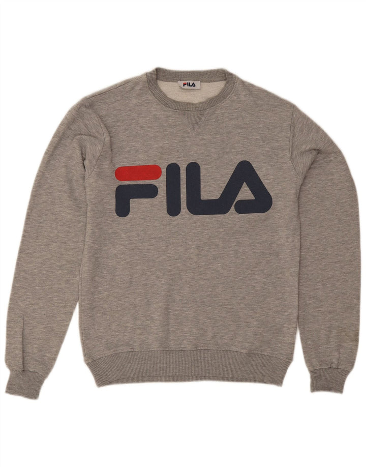 Fila Homme Graphic Sweatshirt Jumper Petit Gris Moucheté Coton