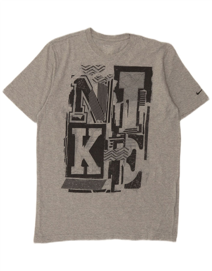Nike T-shirt graphique coupe classique pour homme, grand, gris, coton