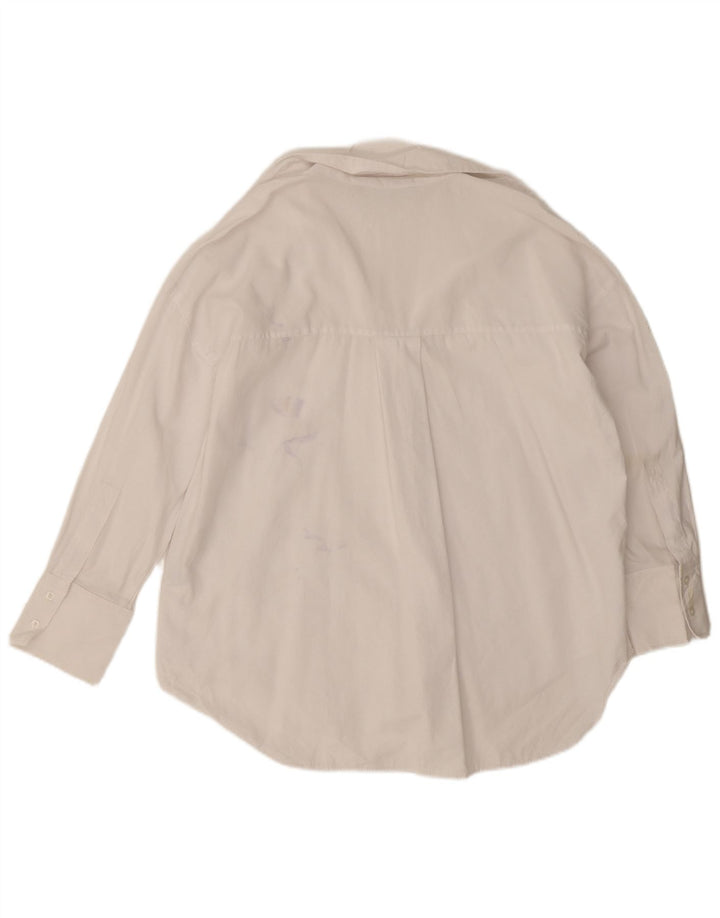 Zara Chemise surdimensionnée pour femme UK 14 Coton blanc moyen