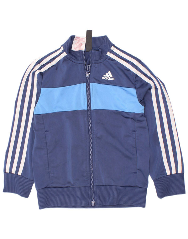 Adidas Veste de Survêtement Garçon 5-6 Ans Bleu Marine Colorblock Polyester