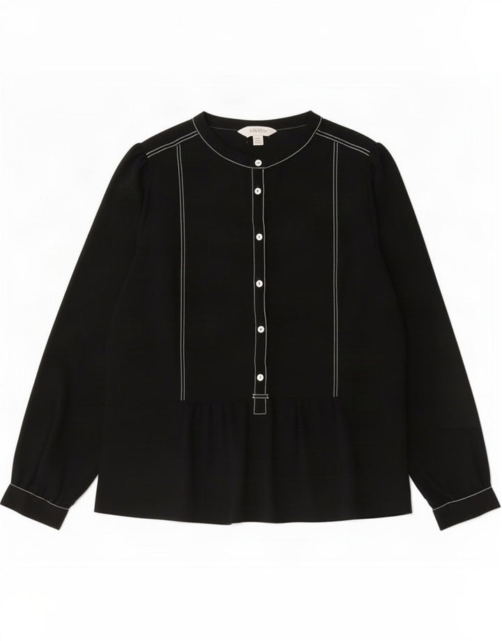 Marks & Spencer Chemisier à manches longues pour femme UK 16 Large Noir Polyester