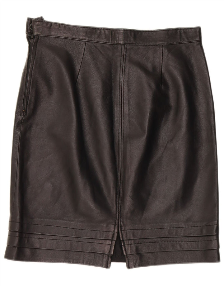 jupe en cuir femme vintage W28 Noir moyen